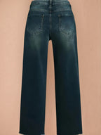 2025 Women's Denim Pants, Wide Leg Jeans, With Built-in Zipper Closure