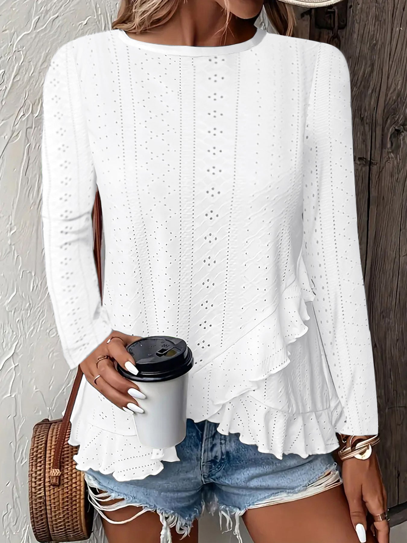 Casual Solid Color Long Sleeve Round Neck