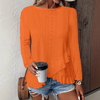Casual Solid Color Long Sleeve Round Neck