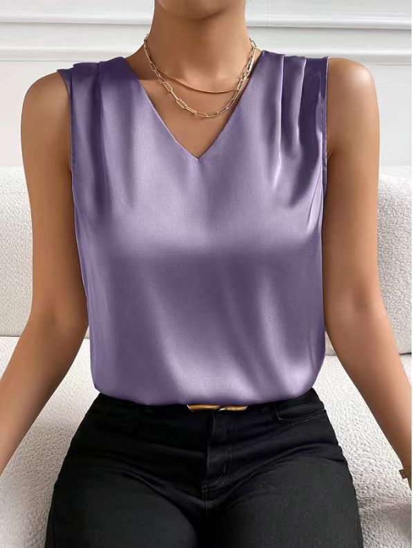 Women's Fashion Personalized Pure Satin Top
