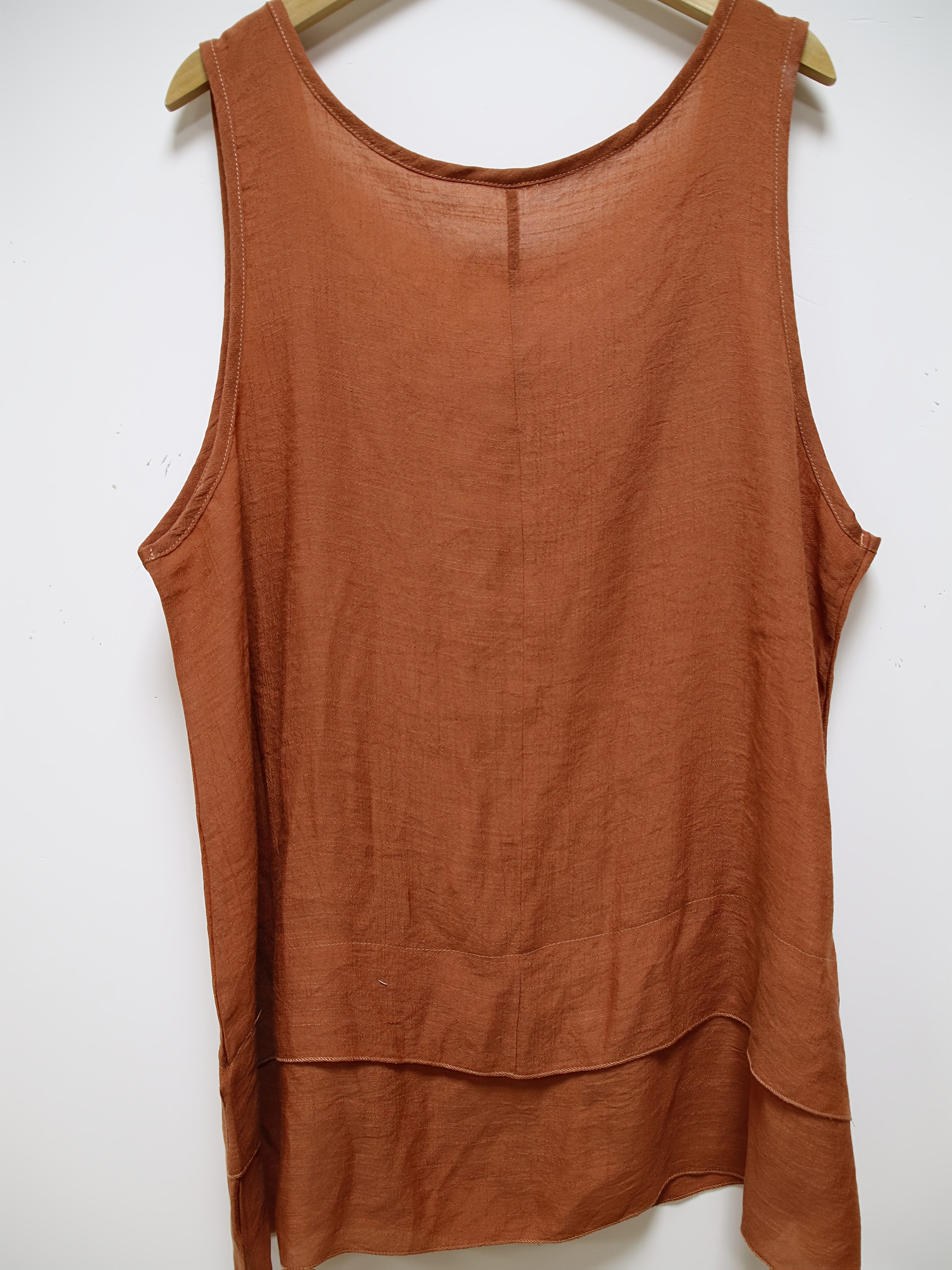 Self-pick-up Plus Size Women's Solid Colour Summer Sleeveless Shirt Casual Lightweight Tank Top  Only Self-pickup Is Supported