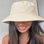 Unisex Summer Folding Outdoor Sun Protection Comfortable Cotton Wide Brim Bucket Hat