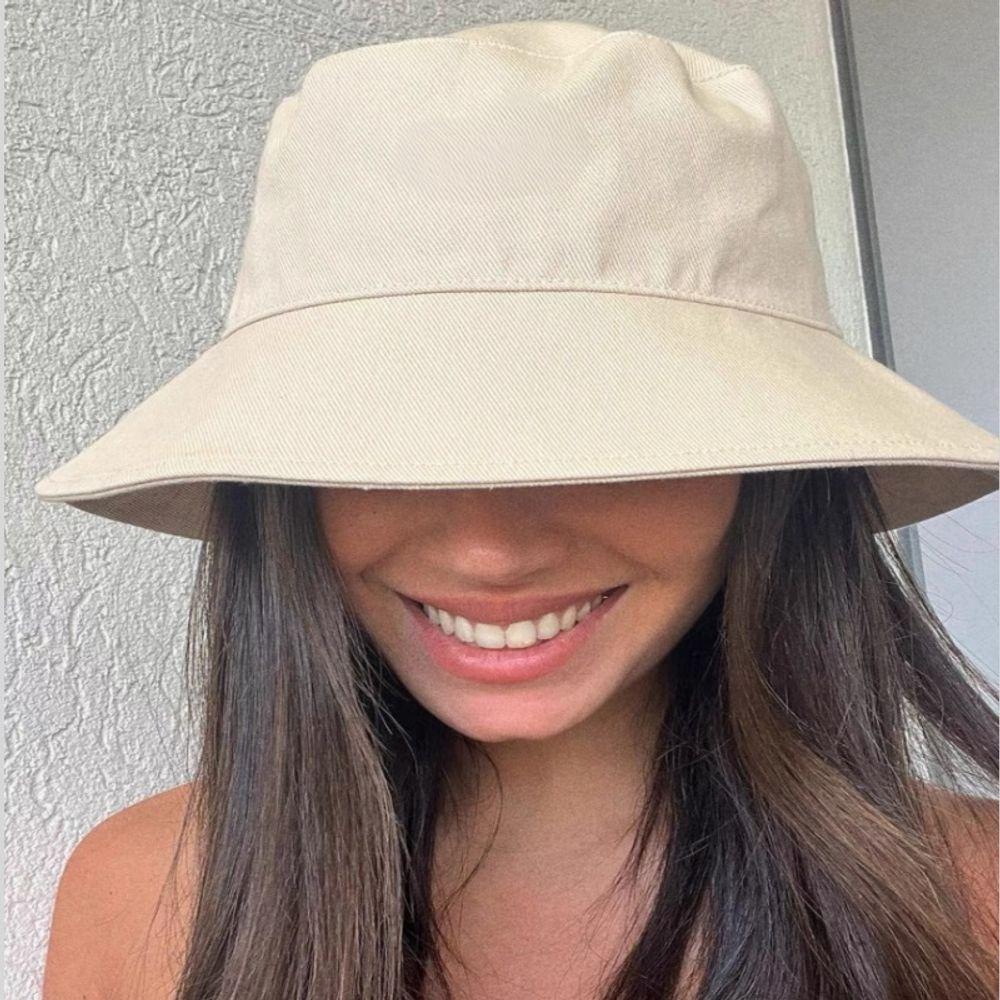 Unisex Summer Folding Outdoor Sun Protection Comfortable Cotton Wide Brim Bucket Hat