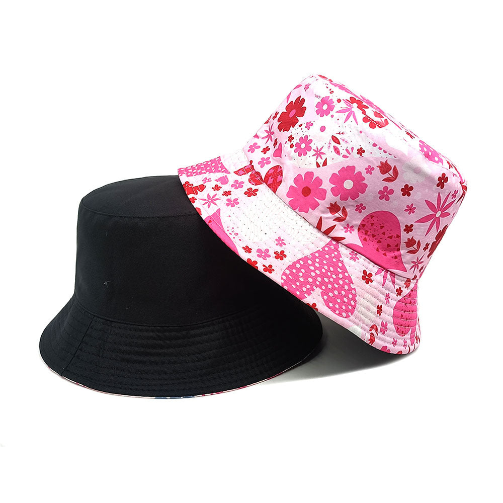 Outdoor Sun Protection Sun Floral Double-sided Bucket Hat