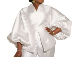 Elegant Ol Pure Color African Plus Size Cross-border Two-piece Set