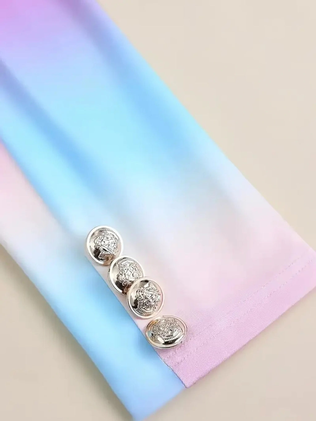 2025 Gradient Color Elegant Suit Jacket Set, Women's Suit Pants Set, Double Breasted Flip Leader Suit Jacket And Pants Clothing, Fashionable Women's Clothing