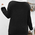 Plus Size Lapel V-Neck Top, Lightweight Long Sleeve Casual Going Out Blouse