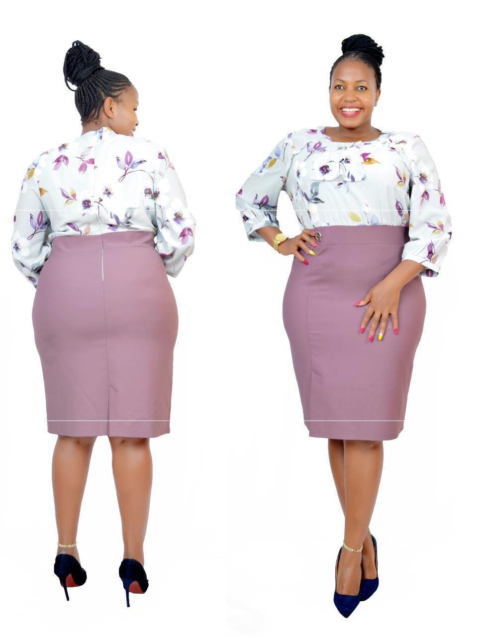 Women's Round Neck Contrast Print Dress