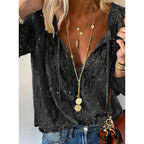 Women's Floral Embroidered Mesh Lace Blouse, Long Sleeve Boho Top, Casual Dressy Shirt