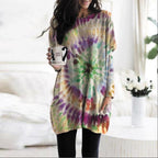 Women's Printed Spiral Batwing Sleeve Sweatshirt