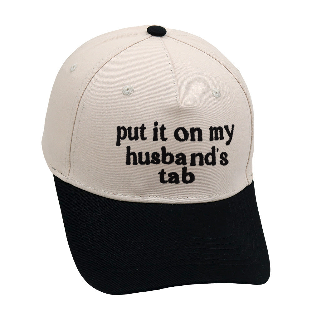 Put It On My Husbands Tab Trucker Embroidery Color Matching Baseball Cap