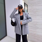 Solid Color Fashion Casual Small Suit Coat For Women