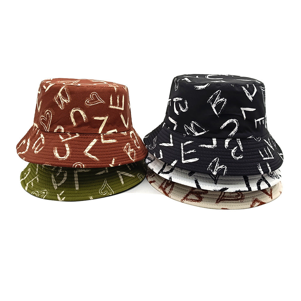 Love Letter Pattern Digital Printing Bucket Hat