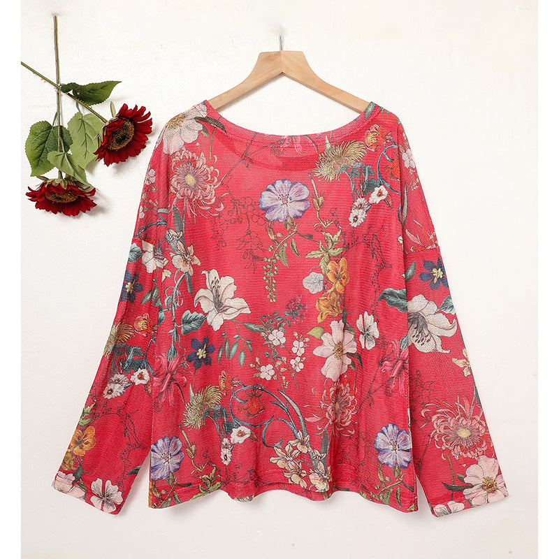 Women's Graphic Print Long Sleeve Blouse, Crew Neck Fall Fashion Tunic Top, Casual Dressy Work Shirt