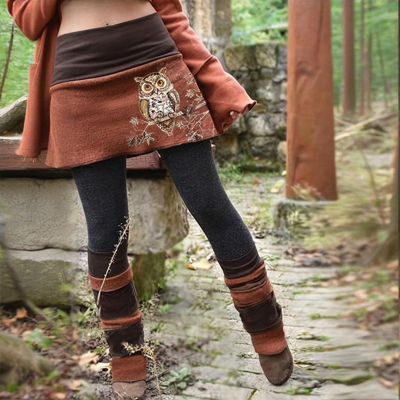 Women's Color Block Asymmetrical Skort With Contrast Panels - Comfortable Fashion Leggings For Spring&Fall