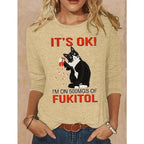 Women's Shirt Funny Graphic Tshirt Casual Long Sleeve Tee Tops