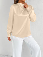 Satin Shirt Foreign Trade Shirt Light Transparent Satin Top