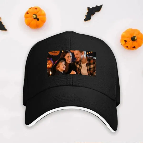 Custom Hat Photo Upload Christmas Theme National Flag Design - One Size Must Upload The Image