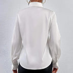 Women's Ruffled Collared Blouse, Long Sleeve Dressy Casual Shirt, Fall Business Casual Work Tops
